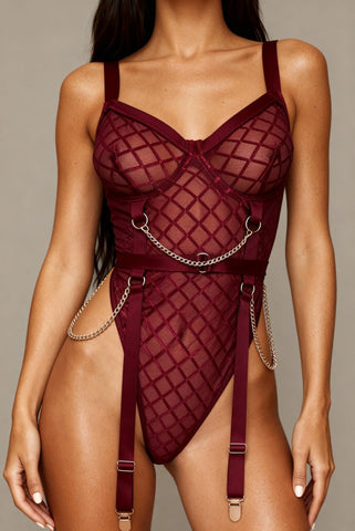 Women's bodysuit - WILD Bordeaux