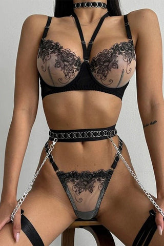 Five-piece lingerie set with thigh loop - CAPRICE
