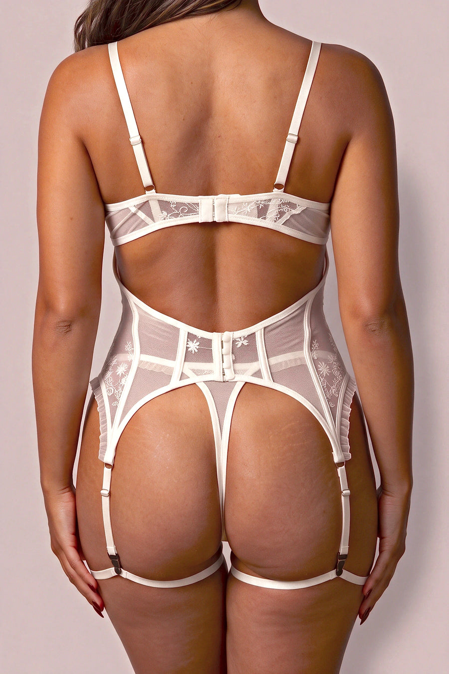 Three-piece lingerie set - BRODELYS White